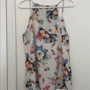 Floral, v- neck tank top